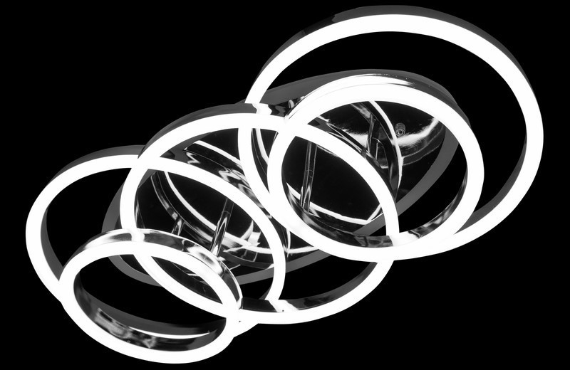 Люстра лед в сучасному стилі Linisoln 110W до 20 м² колір Хром 55015/3+2 CR 3color, фото 1