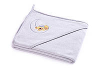 Детское махровое полотенце с уголком100х100 Sensillo Медвежонок Grey