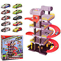 Детская игрушка Гараж Паркинг Автостоянка трек для машин 9805 со световыми и звуковыми эффектами и лифтом