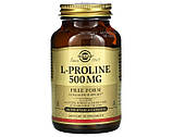 L-пролін амінокислота Солгар Solgar L-Proline 500 mg 100 гел капсул, фото 3