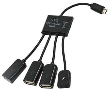 Micro USB мікроOTG HUB 2 USB із зарядкою ХАБ 4 в 1 (KG-1847)