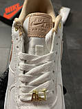 Жіночі кросівки Nike Air Force 1 '07 Lx White/Beige, білі шкіряні кросівки найк аір форс 1 '07 лов аїр, фото 5