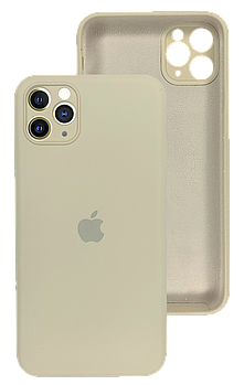 Чохол Silicone case Full Camera Protective для IPhone 12 Pro max Antique white бежевий