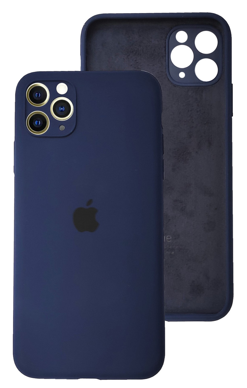 Чохол Silicone case Full Camera Protective для IPhone 12 Pro Dark blue темно-синій