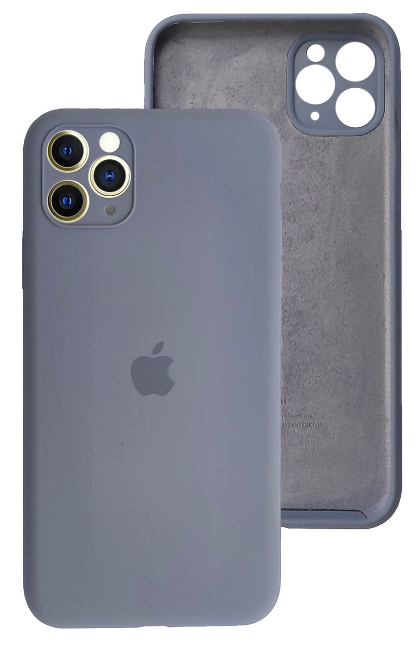 Чохол Silicone case Full Camera Protective для IPhone 12 Pro Lavander grey лаванда сірий