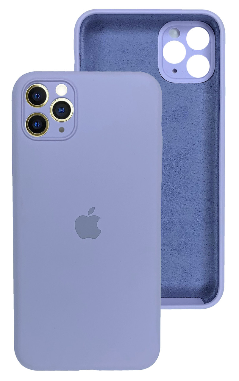 Чохол Silicone case Full Camera Protective для IPhone 12 Pro Lilac блакитний