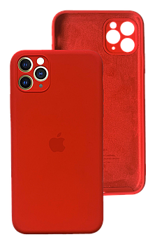 Чохол Silicone case Full Camera Protective для IPhone 12 Pro max Red краєм