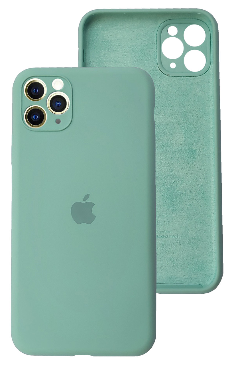 Чохол Silicone case Full Camera Protective для IPhone 12 Pro Spearmint м'ятний