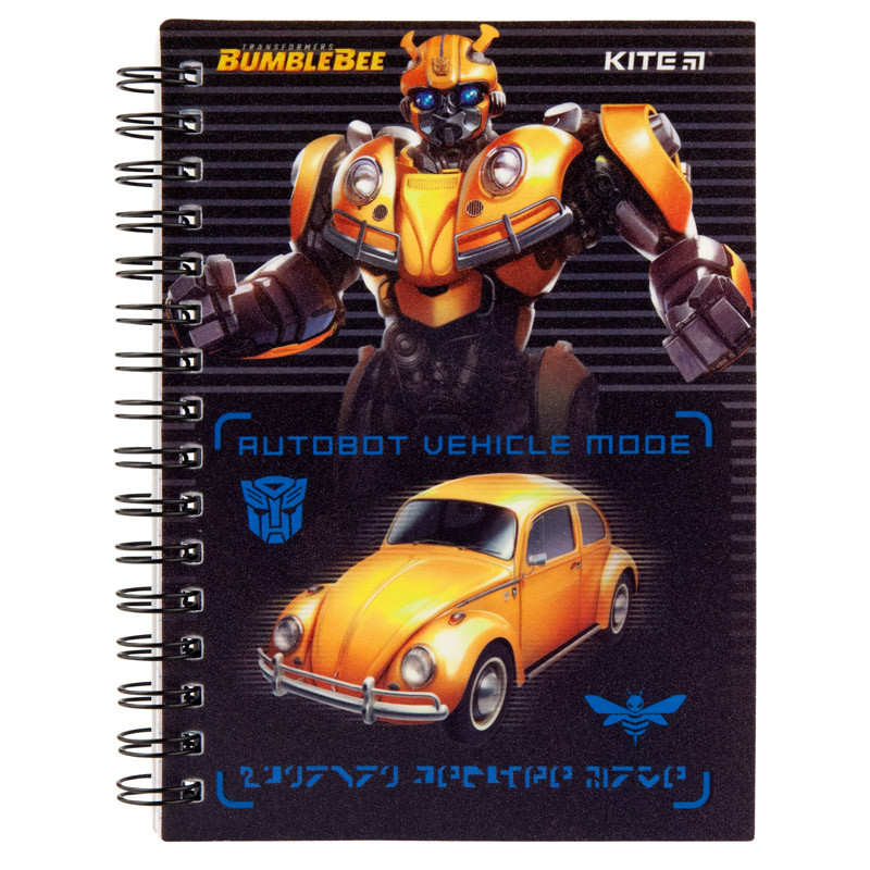 Блокнот на спіралі А6 Kite Transformers BumbleBee Movie 80 аркушів клітинка TF19-226, 40785, фото 1
