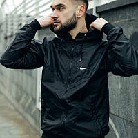 Мужская демисезонная ветровка Nike черная олимпийка Найк куртка