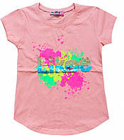 Розовая футболка для девочки 110-146 см летние футболки для девочек likee Турция