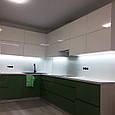 Білий глянсовий фартух зі скла на стіну кухні, фото 7