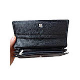 Жіночий шкіряний гаманець чорний 086ВА, фото 3
