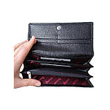 Жіночий шкіряний гаманець чорний 086ВА, фото 4