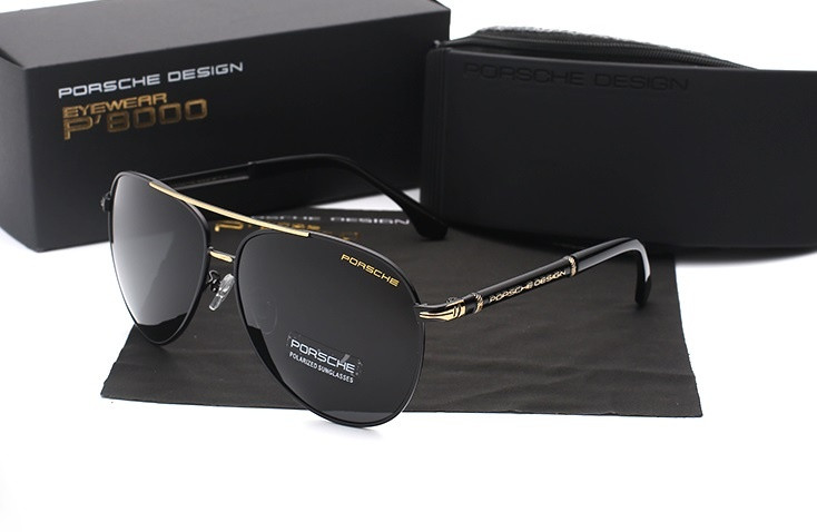 Окуляри чоловічі сонцезахисні з логотипом Porshe Design Пурше SILVER complete Золото, фото 1
