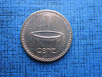 Монета 1 цент Фиджи Британское 1992