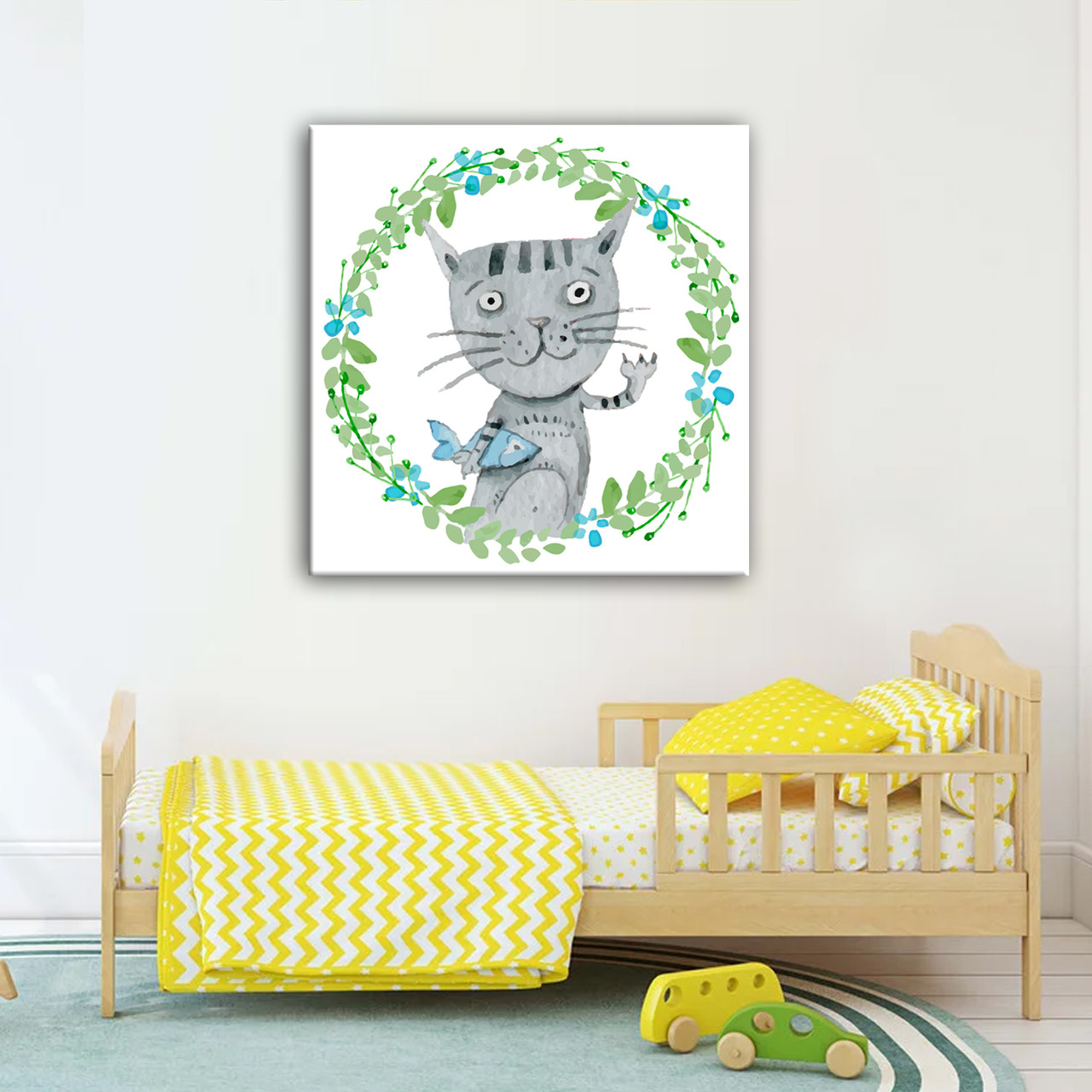 Картина інтер'єрна для дитячої кімнати Кіт, фото 1