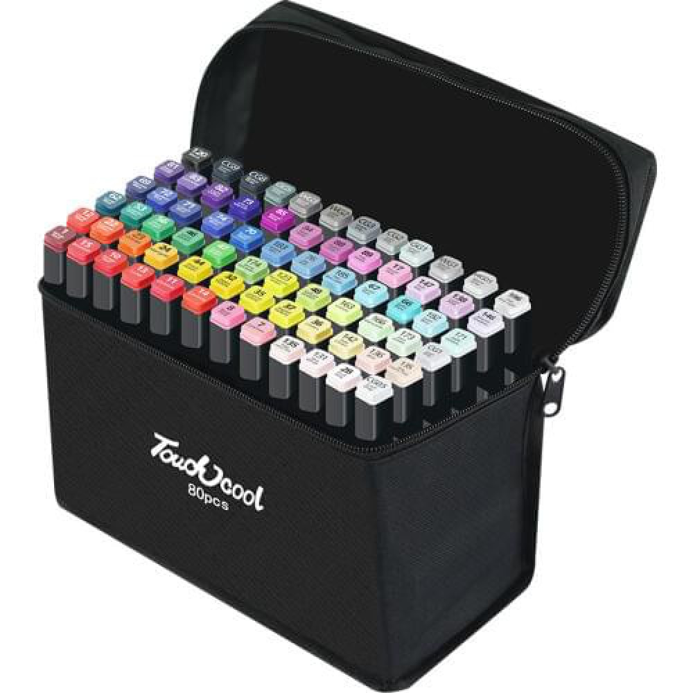 Набір маркерів для скетчингу Touch 80шт. двосторонні маркери для малювання на спиртовій основі, фото 1