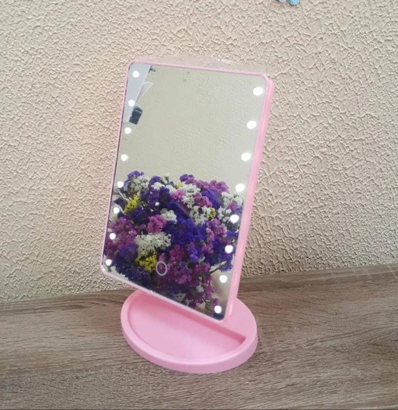 Косметичне сенсорне гримерне дзеркало Magic Makeup Mirror з 16 LED-підсвіткою для макіяжу з підставкою, фото 1