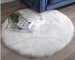 Килимок білий, круглий, d = 1m