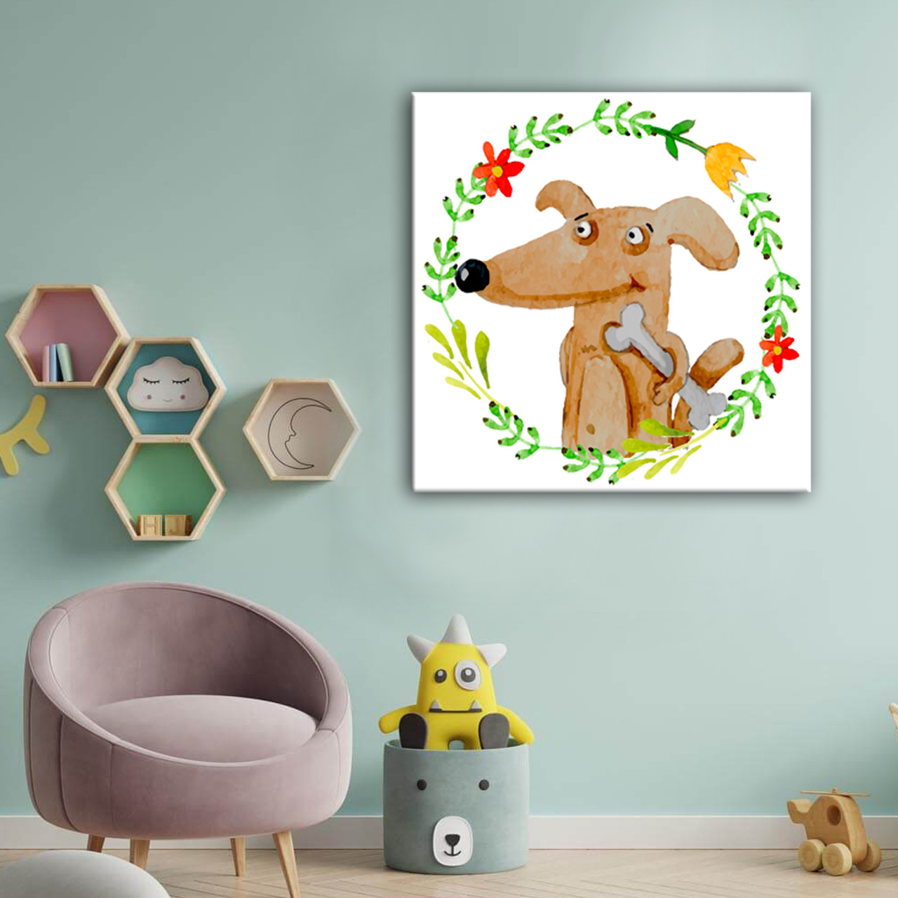 Картина інтер'єрна для дитячої кімнати Пес, фото 1