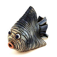 Скульптурка "Рыба" 8х7 см глина, керамика.
