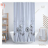 Тканинна шторка для душу Тропік 180 х 200 см Туреччина кульбаба, фото 3