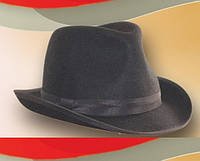 Фетровий чоловічий капелюх поля 6 см колір чорний 57