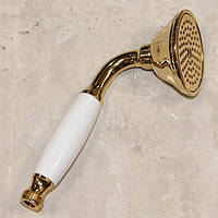 Золотой ручной душ белая ручка Bugnatese 19151