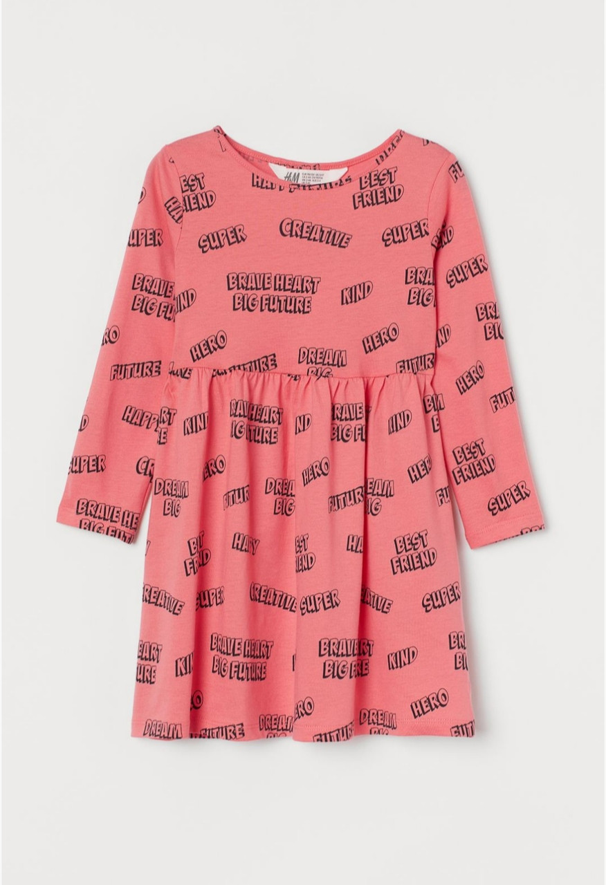 Плаття для дівчинки довгий рукав рожеве Creative H&M р. 98/104см
