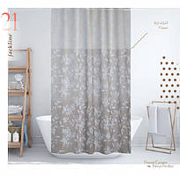 Тканинна шторка для душу Тропік 180 х 200 см Туреччина квітка беж
