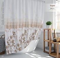 Тканинна шторка для душу Тропік 180 х 200 см Туреччина осінь беж