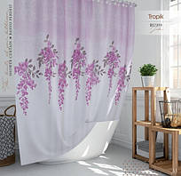 Тканинна шторка для душу Тропік 180 х 200 см Туреччина бузкова