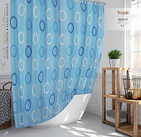 Тканинна шторка для душу Тропік 180 х 200 см Туреччина блакитна