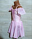 Купальник-бейсик дитячий із паєтками для бальних танців рожевого кольору р 60, 116-122 зростання, фото 3