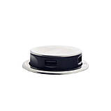 Меблева розетка вертикальна 2х16А, 2хUSB 2.4 А, сріблястий металік, фото 4