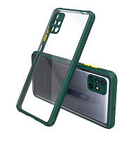 Протиударний чохол бампер для Samsung Galaxy M51 зелений прозорий захист камери