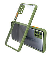 Протиударний чохол бампер для Samsung Galaxy M51 хакі прозорий захист камери