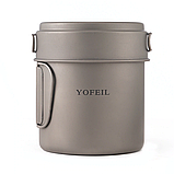 Набір посуду з титану Yofeil + ложка - виделка, фото 5