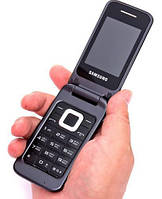 Samsung C3520 Black кнопковий мобільний телефон розкладачка 800 мАг, фото 2