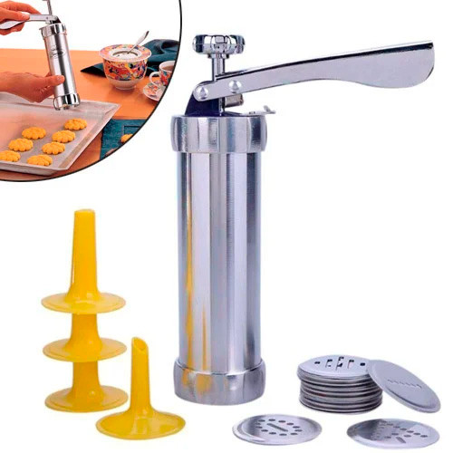 Кондитерський шприц прес для тіста крему + 24 насадки, нержавійка, фото 1