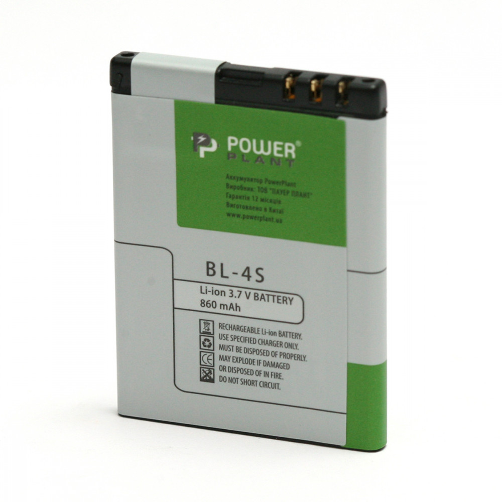 Акумулятор PowerPlant BL-4S для Nokia 2680, 3600 860mAh