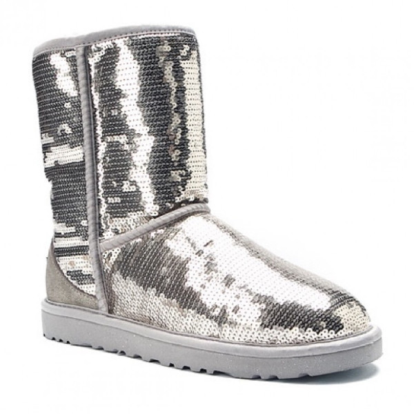 Угги UGG Classic Short Sparkles Silver с пайетками