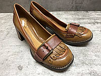 Туфли стильные кожаные Clarks, коричневые, Разм 4 (23 см, 36), Как новые