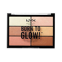 Палетка для контурирования лица NYX Born To Glow Highlighting Palette (6 оттенков)