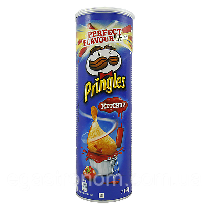 Чипси кетчуп Прінглс Pringles ketchup 165g 19шт/ящ (Код: 00-00005660), фото 1