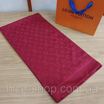 Хустка Louis Vuitton шовкова, кольору бордо, рубін, фото 6
