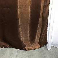 Штори та тюль для залу квартири, тюль кристалон у спальню, штори монорей для спальні Коричневі (SHT-F-12), фото 7
