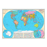 Карта Политическая карта мира 160*110см Ламинация/Планки М1:22000000