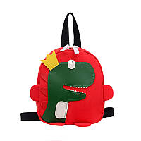 Детский рюкзак красный с динозавром большой
